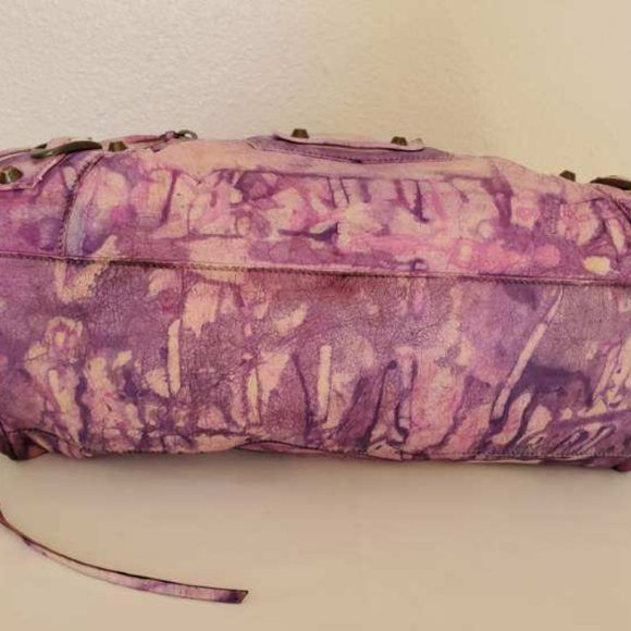 Balenciaga Graffiti City bag white pink Purple tie dyed painted twiggy giant - Picture 4 of 10